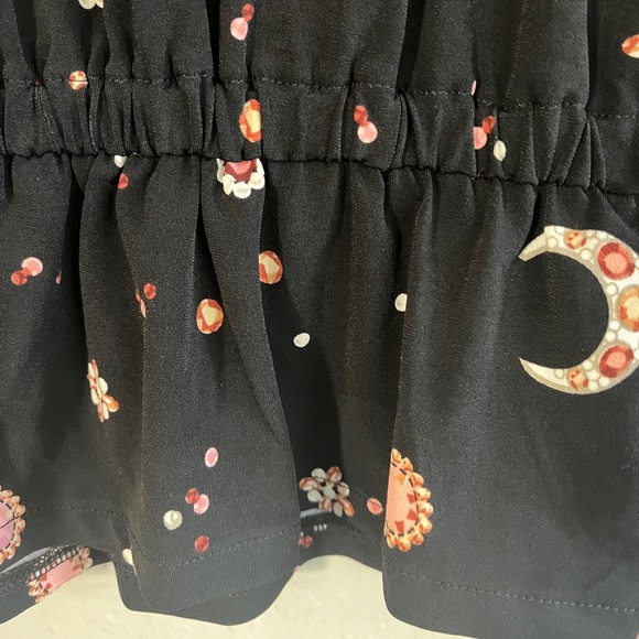 SOLD. Ann Taylor Black Jewel Celestial Moon Long Sleeve Blouse, Elastic Waist - Picture 5 of 10